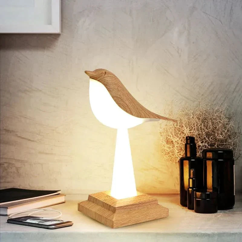 Eclectus Fågelinspirerad LED Bordslampa | Veska Lönn Röd Grön Blå Fjärrkontroll
