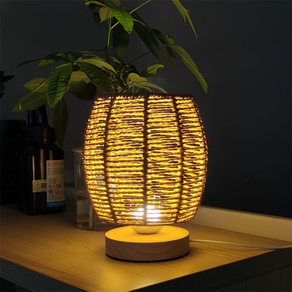 EcoLoom Bordslampa – Handgjord Trä med LED Veska