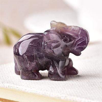 Elefant Snidad Naturlig Crystal | Veska Ametist