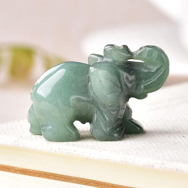 Elefant Snidad Naturlig Crystal | Veska Aventurin