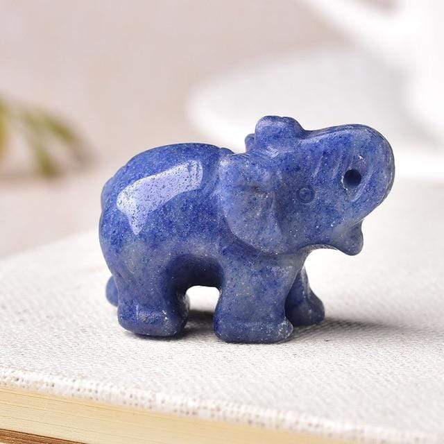 Elefant Snidad Naturlig Crystal | Veska Blå Jadestone