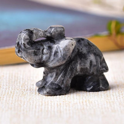 Elefant Snidad Naturlig Crystal | Veska Grå Labradorit