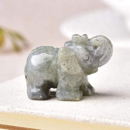 Elefant Snidad Naturlig Crystal | Veska Labradorit