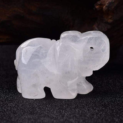 Elefant Snidad Naturlig Crystal | Veska Rocks Crystal Quartz