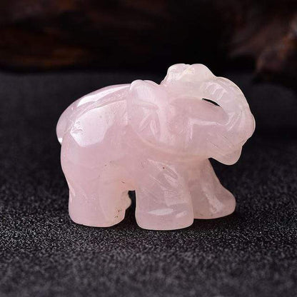 Elefant Snidad Naturlig Crystal | Veska Rosenkvarts