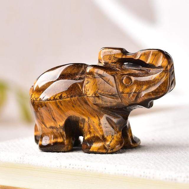 Elefant Snidad Naturlig Crystal | Veska Tigers Eye