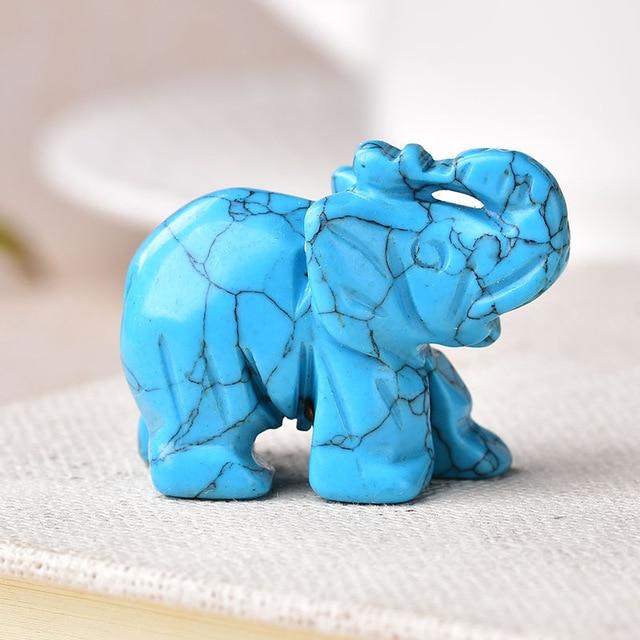 Elefant Snidad Naturlig Crystal | Veska Turkos