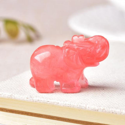 Elefant Snidad Naturlig Crystal | Veska Vattenmelonröd