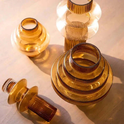 Elegant Amber Glass Vase - Contemporary decorative piece for stylish living spaces | Veska