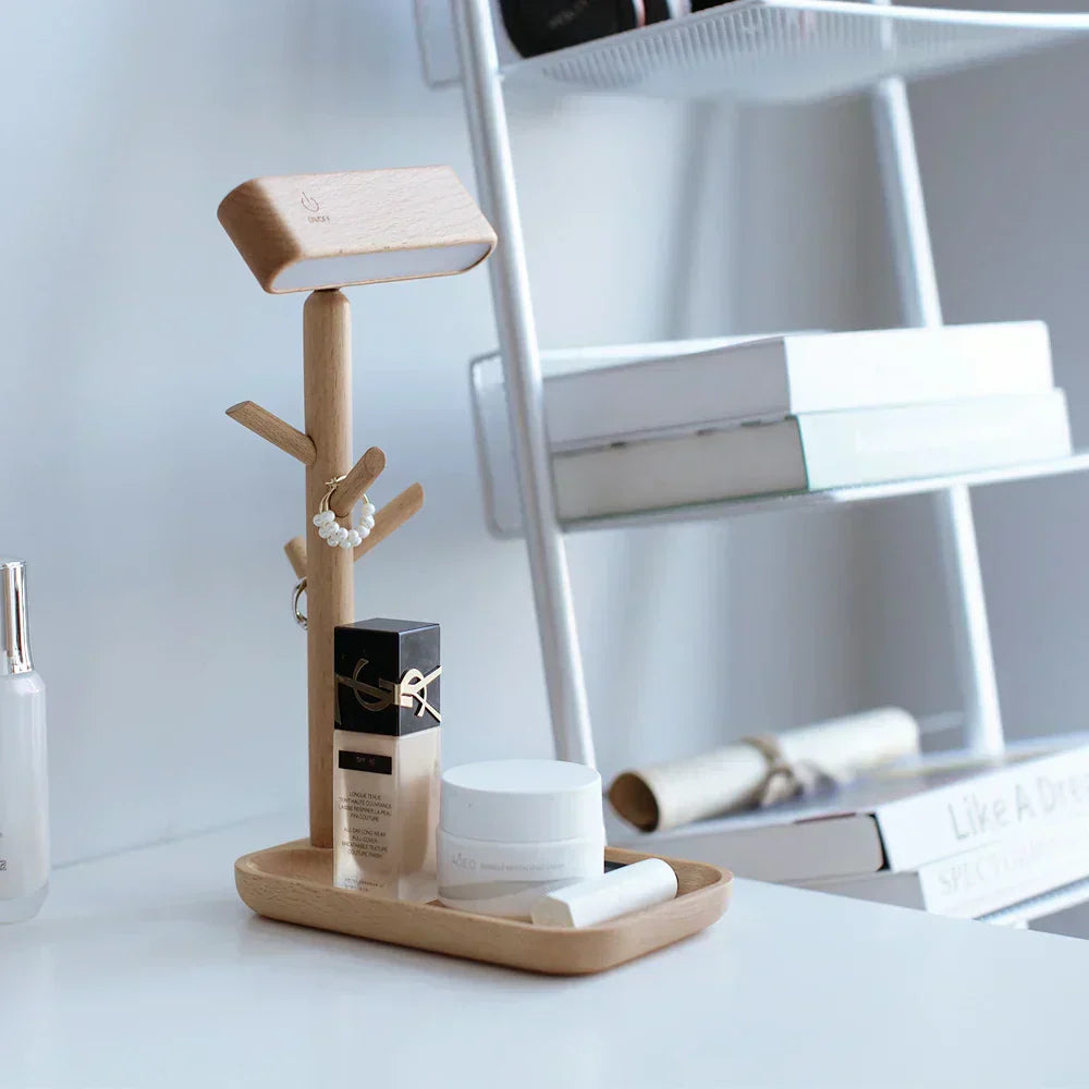 Elegant dimbar bordslampa med förvaring | Veska