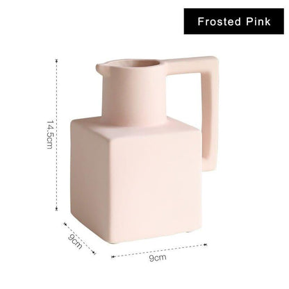 Elegant keramikvas i medelhavsstil | Veska Rosa frostad