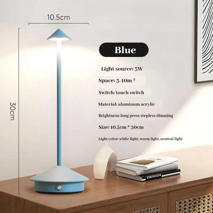 Elegant laddningsbar metallbords-lampa | Veska Blå