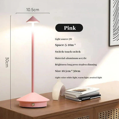 Elegant laddningsbar metallbords-lampa | Veska Rosa