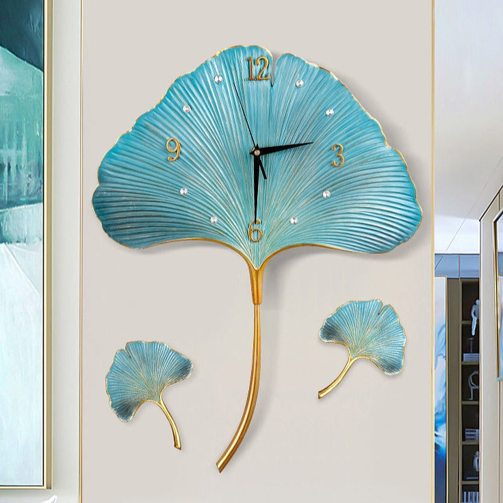 Elegant Leaf Wall Silent Clock | Veska 1 st klocka och 2 blad
