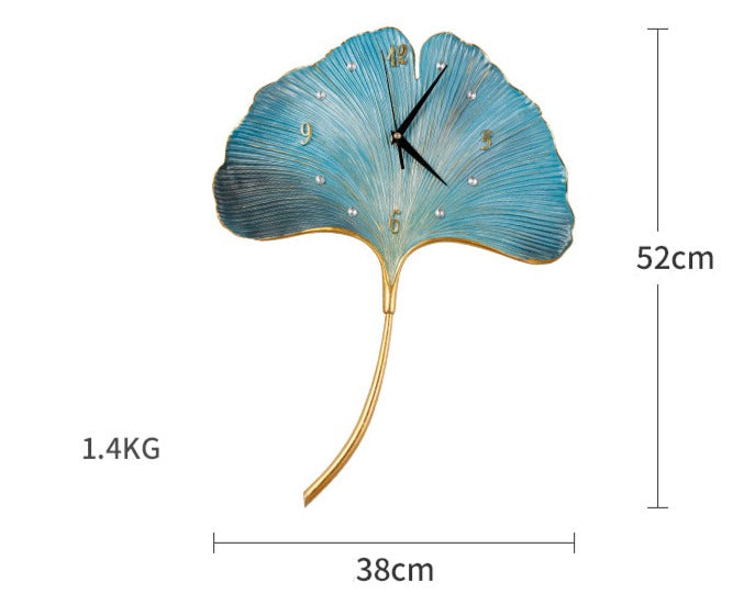 Elegant Leaf Wall Silent Clock | Veska