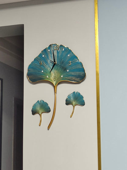Elegant Leaf Wall Silent Clock | Veska