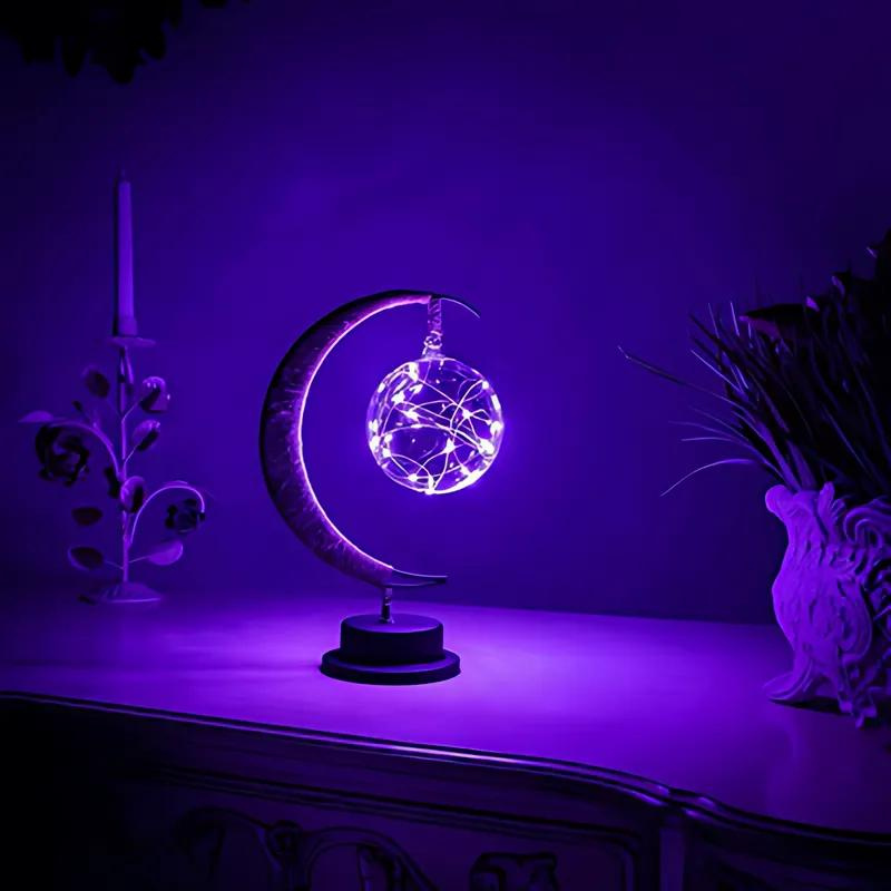 Elegant LED Bordslampa för en Magisk Atmosfär | Veska Lila
