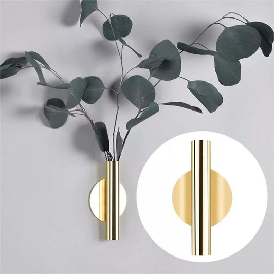 Elegant metallrör vas | Veska Guld Nötkött