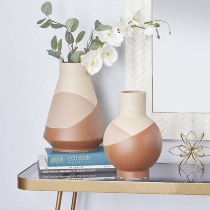 Elegant orange keramikvaser | Veska Set med 2