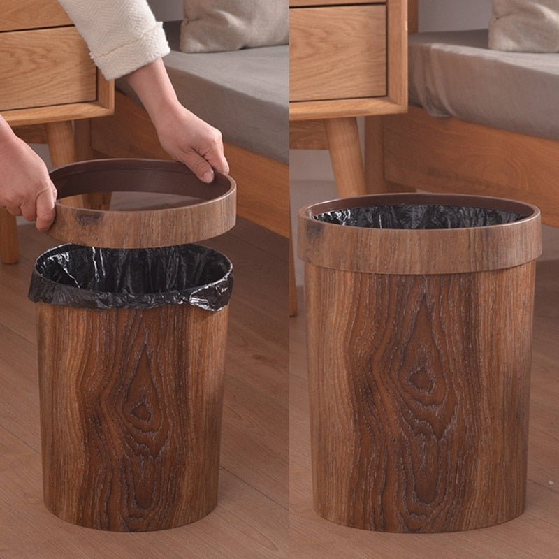 Elegant Retro Träådring Soptunna | Veska