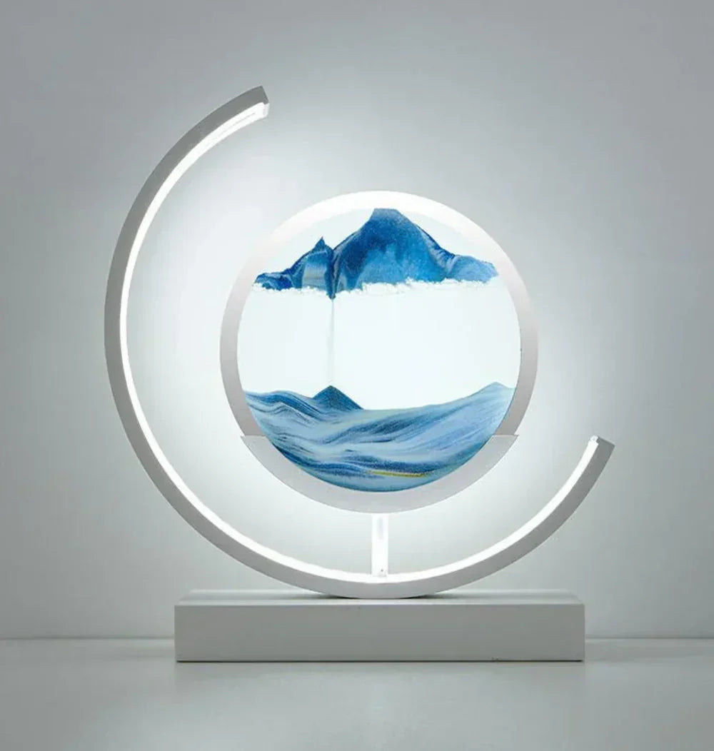 Elegant Sand Landskap Bordslampa Veska Vit blå