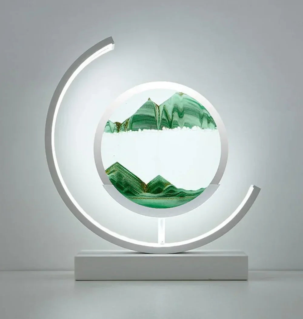 Elegant Sand Landskap Bordslampa Veska Vit grön