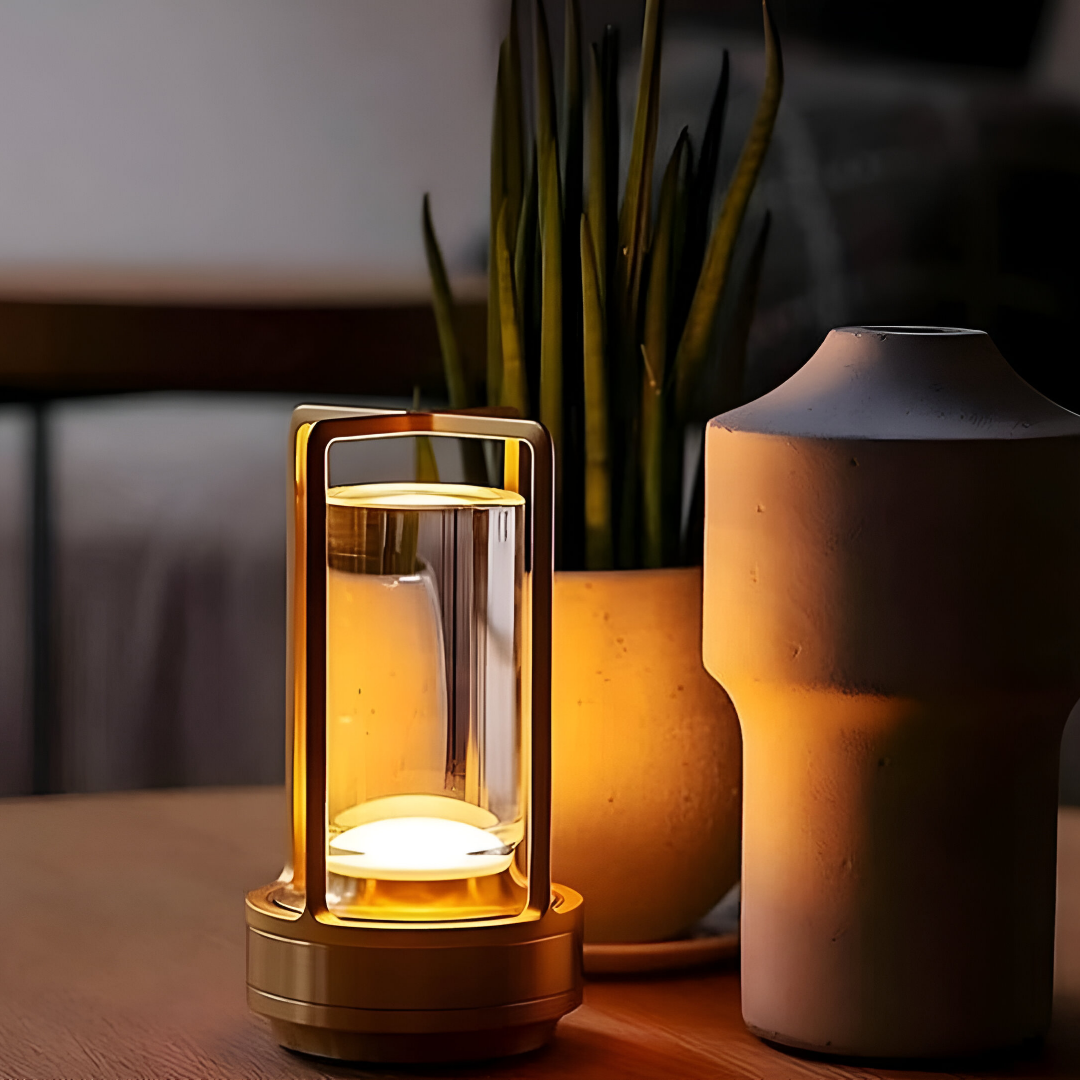 ElegantLight Bärbar Bordslampa | Vattentålig, Dimbara Belysning för Hem | Veska