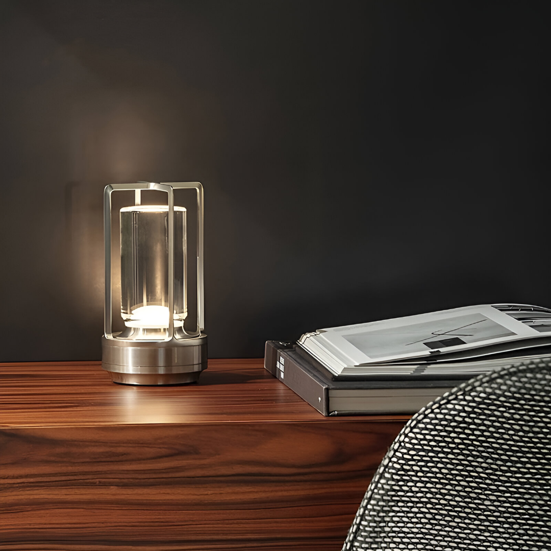 ElegantLight Bärbar Bordslampa | Vattentålig, Dimbara Belysning för Hem | Veska