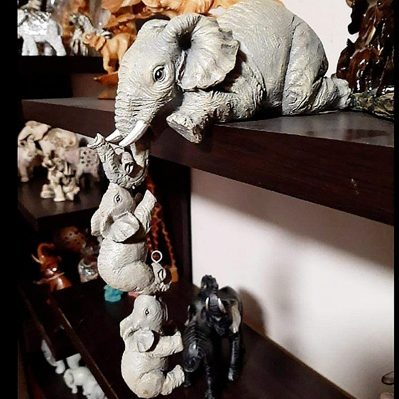 Elephant Family Söt Resin Hem Dekor | Veska