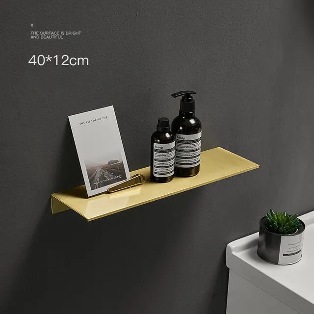 Elevare Borstad aluminiumförvaringshylla med modern och minimalistisk design | Veska Borstad Guld Medium