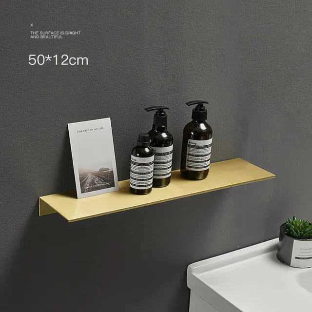 Elevare Borstad aluminiumförvaringshylla med modern och minimalistisk design | Veska Borstguld Stor