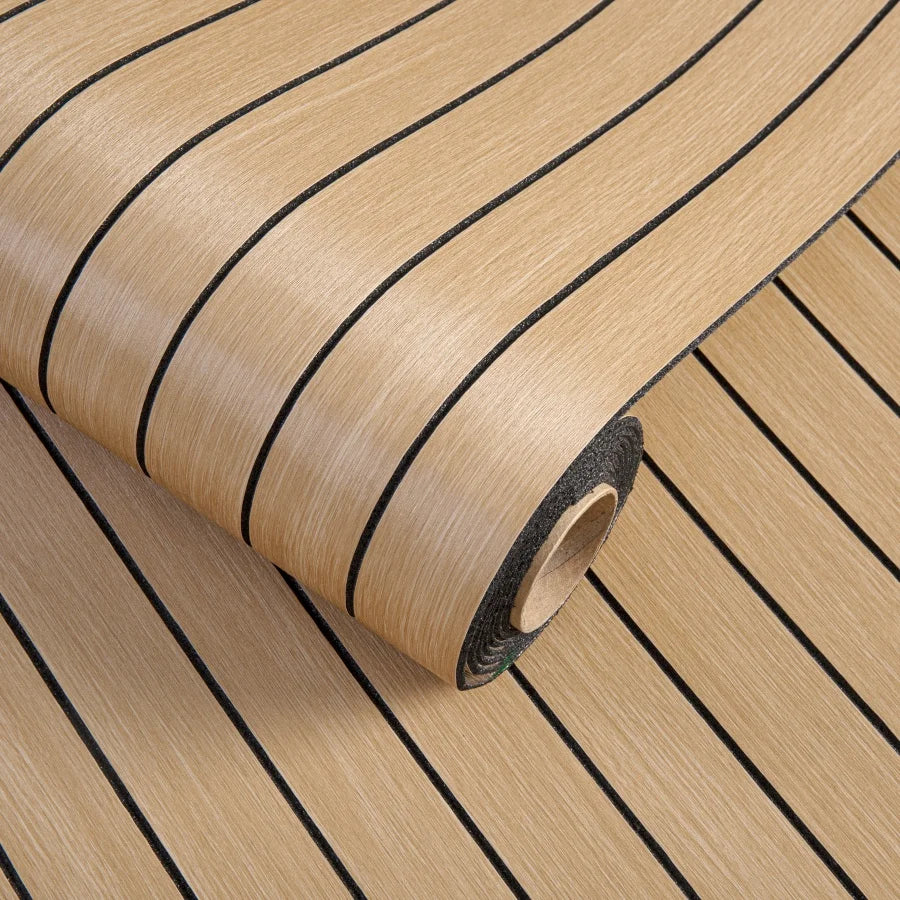 Enkel Applicering Trälook Hem Väggen Panel Klistermärke | Veska GSB-1037B-187