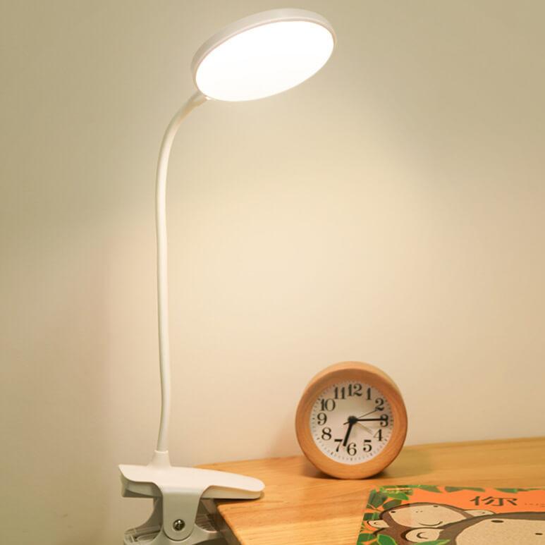 Enkel LED Klämmbordslampa uppladdningsbar Ögonskydd Nattlampa | Veska 3600XH Laddare