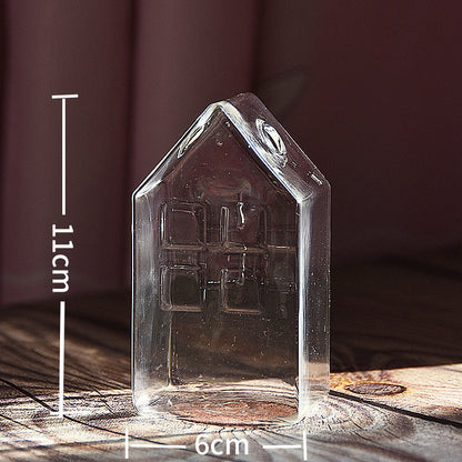 Enkel Mini Hus Glas Blomkruka | Veska