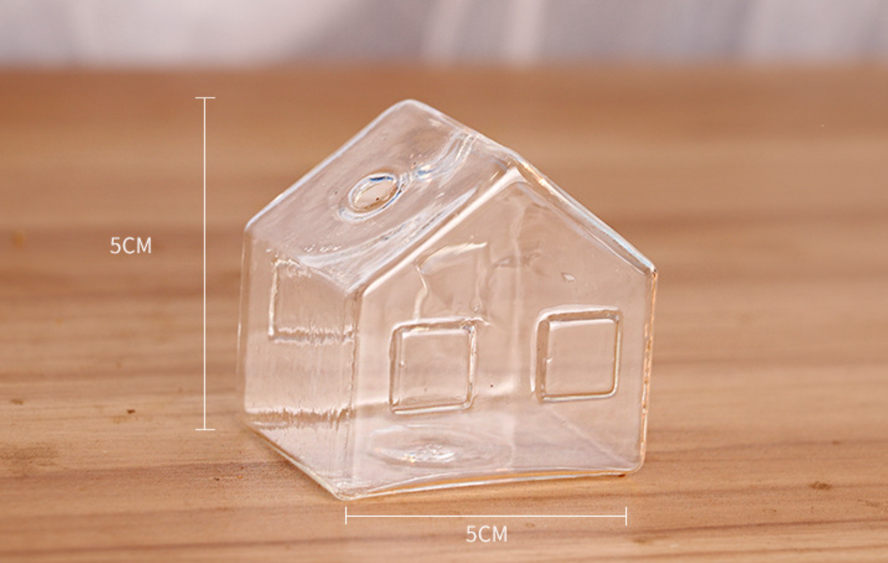 Enkel Mini Hus Glas Blomkruka | Veska