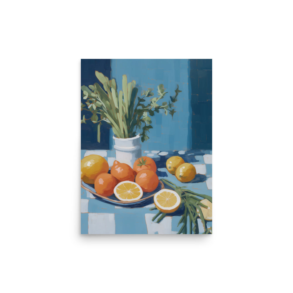 Ett bord med frukter | Veska 12″×16″