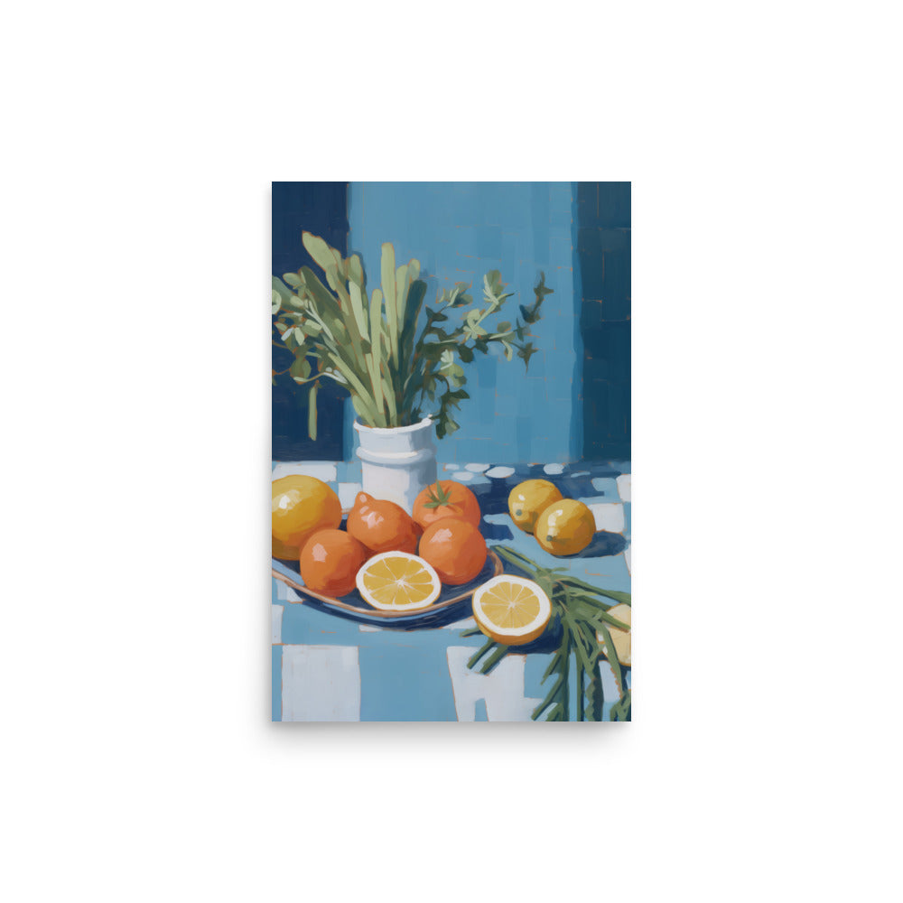 Ett bord med frukter | Veska 12″×18″