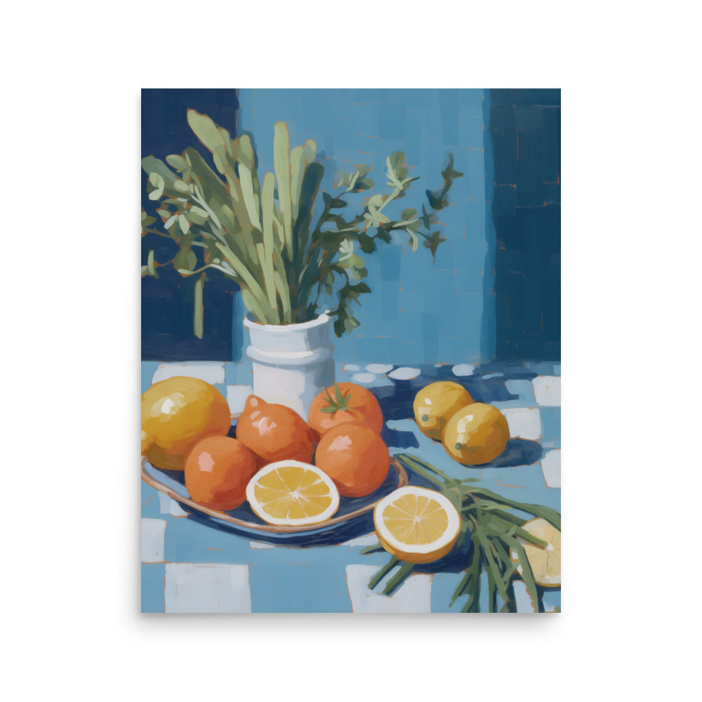 Ett bord med frukter | Veska 16″×20″
