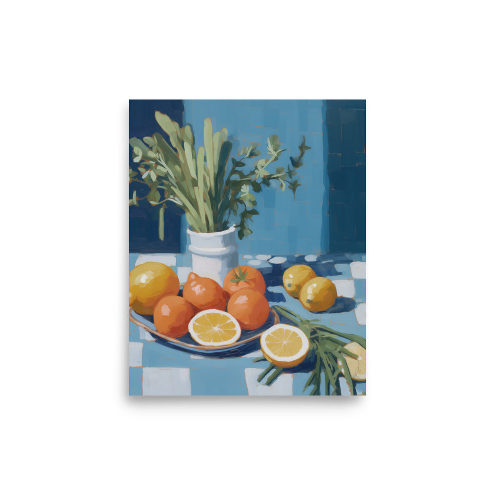 Ett bord med frukter | Veska 8″×10″