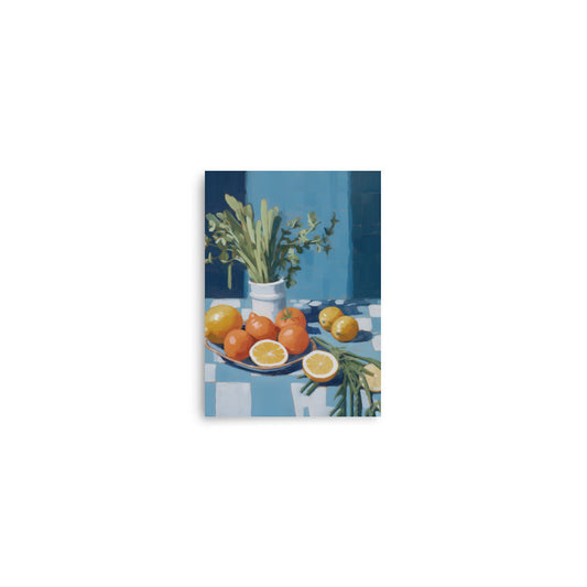 Ett bord med frukter | Veska 5″×7″