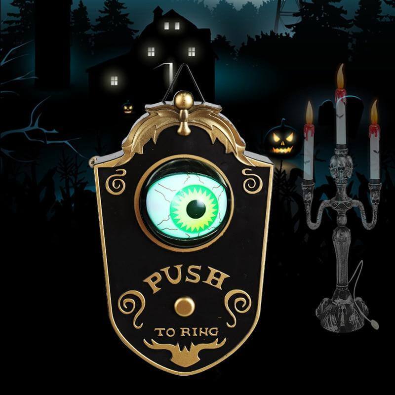 Ett Öga Ljusande Glödande Halloween Dörrklocka | Veska