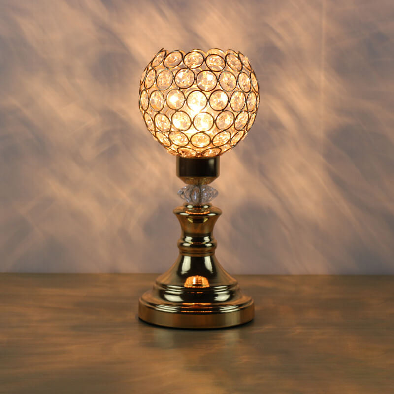 Europeisk lyx kristallboll 1-ljuskonst bordslampa | Veska 110V-120V För US CA