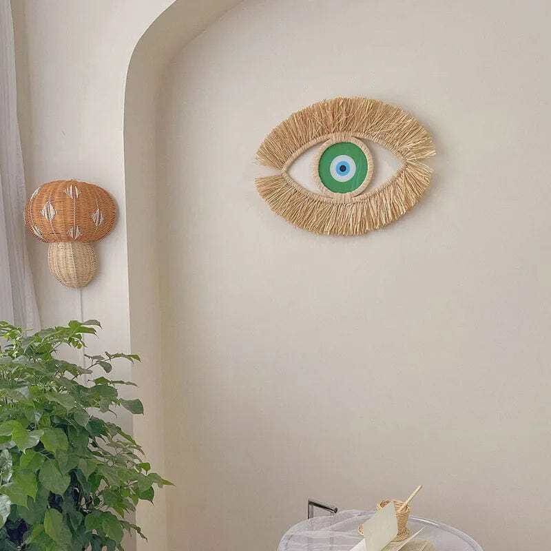 Evil Eye Vävda Väggkonst | Veska Grön