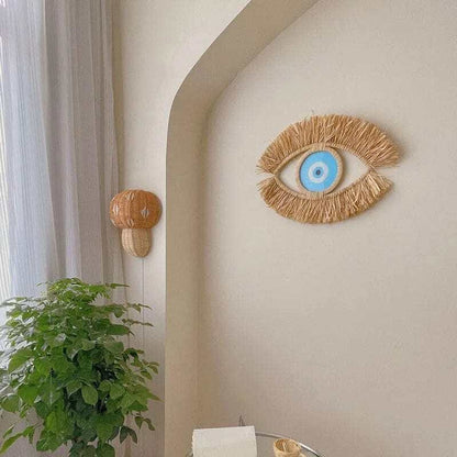 Evil Eye Vävda Väggkonst | Veska Ljusblå