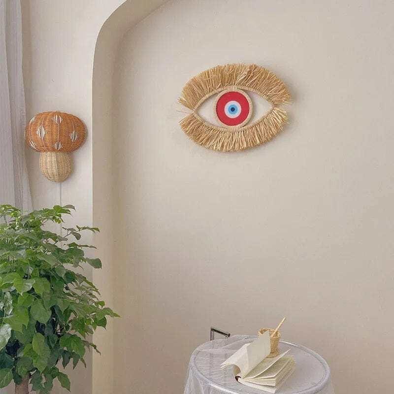 Evil Eye Vävda Väggkonst | Veska Röd