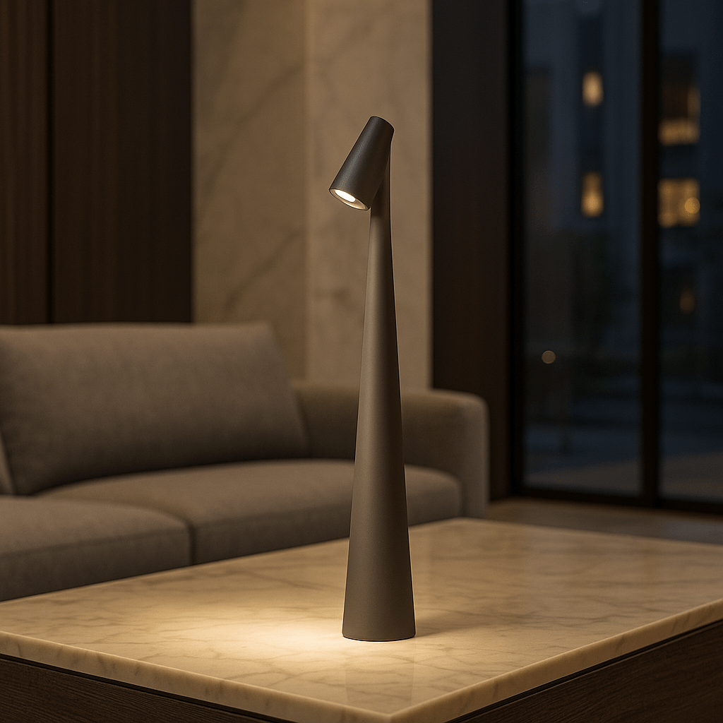 EVOLUCE – Uppladdningsbar Bordslampa med Modern Design & Lång Batteritid | Veska Grå