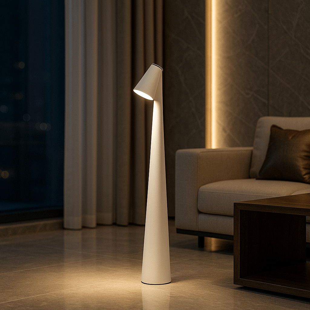 EVOLUCE – Uppladdningsbar Bordslampa med Modern Design & Lång Batteritid | Veska Vit