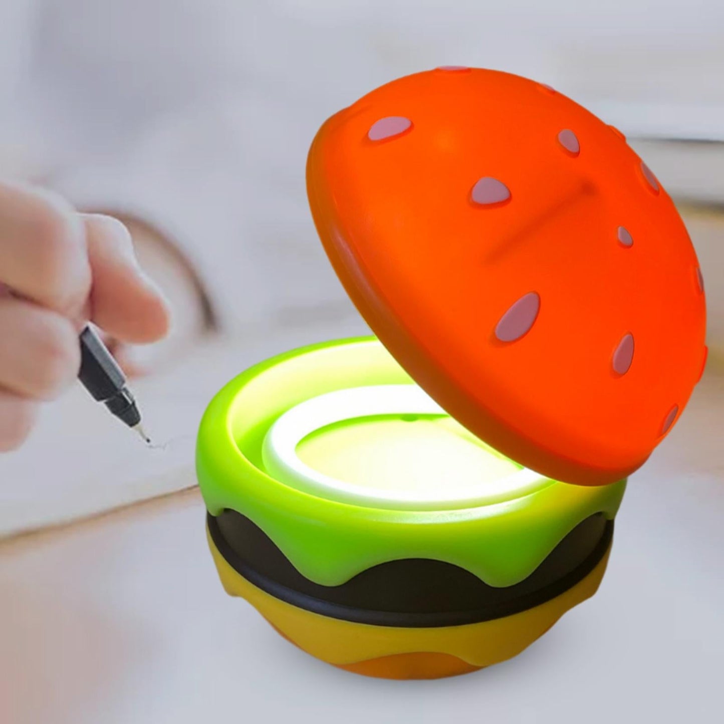 Fällbar Trådlös Unique Hamburger Bordslampa | Veska