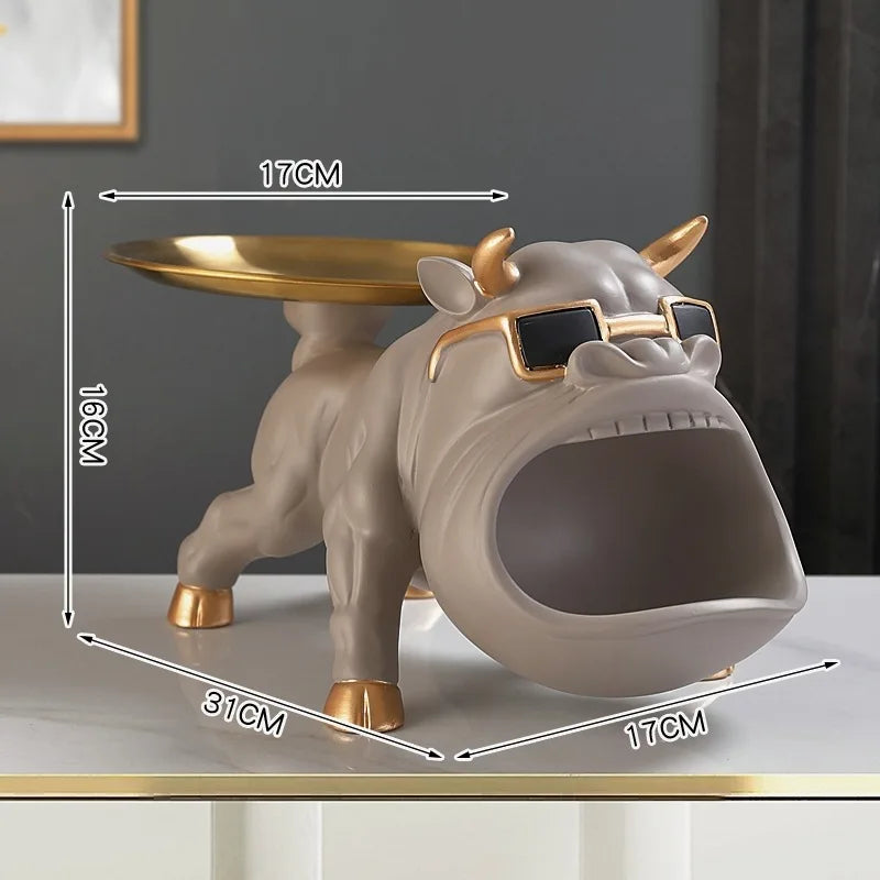 Fancy Bull Dekorativ Nyckelhållare | Veska grå
