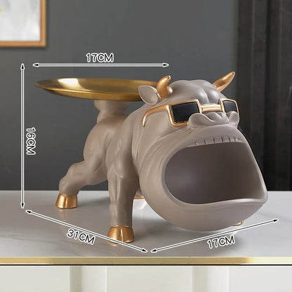 Fancy Bull Dekorativ Nyckelhållare | Veska grå